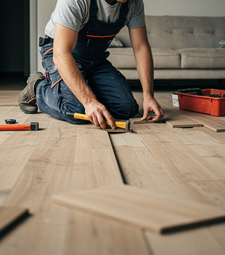 Устойчива основа за интериора чрез качествено редене на паркет с естествени нюанси